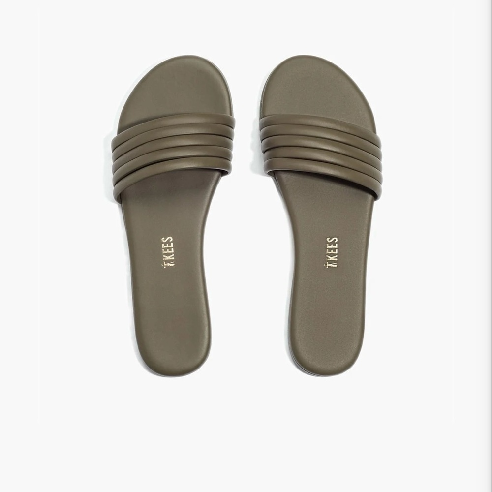 TKEES Serena Olive Slide Sandals